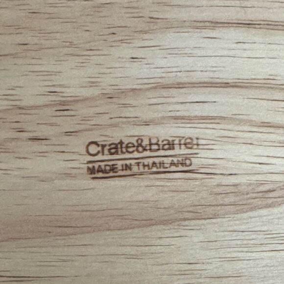 Crate&Barrel Natural Wood Serving Tray with White Bowl - Picture 2 of 6